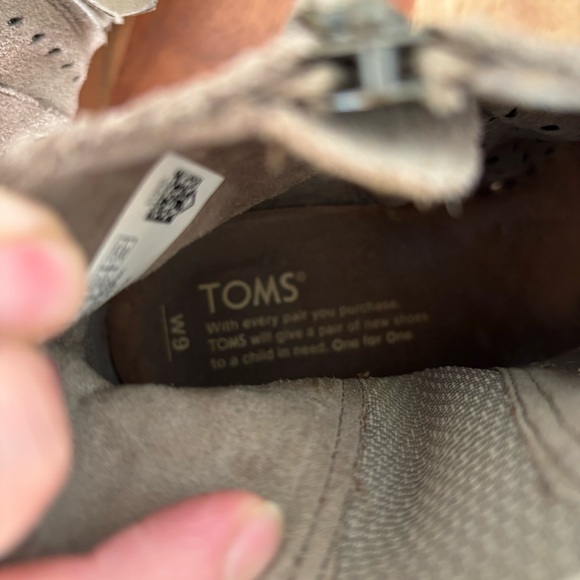 Toms Majorca Suede Peep Toe Bootie Heels - Picture 3 of 7